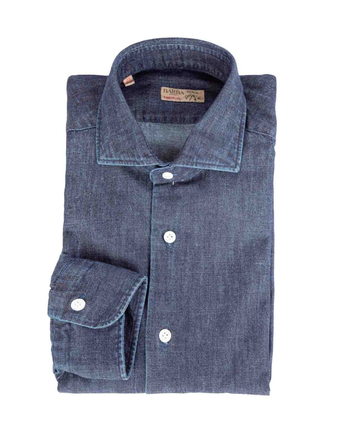 shop BARBA  Camicia: Barba camicia in denim.
Colletto all'italiana.
Maniche lunghe.
Chiusura con bottoni.
Composizione: 100% Cotone.
Fabbricato in Italia.. 36033 1 LI U02-D number 319246